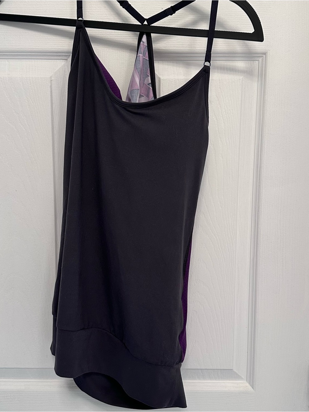 Roxy Black Tank with Purple Accent Strappy Back